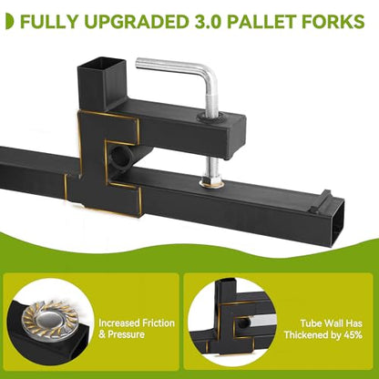 AUTOSAVER88 43" 2000lbs Clamp on Pallet Forks for Skid Steer Tractor Bucket
