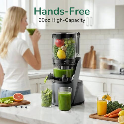 Canoly 3-in-1 Cold Press Juicer C16, Makes Juice & Sorbet & Nut Milk - color: Space Gray