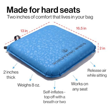 Whispering Winds Inflatable Seat Cushion - color: Blue - 2pack, size: Large