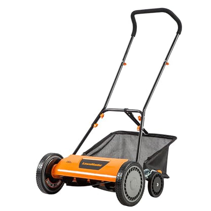 LawnMaster LMRM1801 Push Reel Lawn Mower 18-Inch 5-Blade - size: 18-Inch