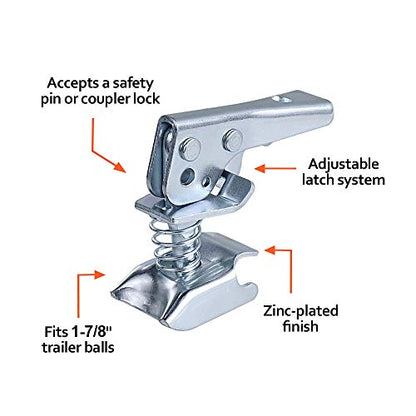 1-7/8" Trailer Coupler Repair Kit - 2000 lb Capacity, Universal Fit for 2"，2.5”，3" Channels, Heavy-Duty Steel, Locknut & Quick-Release Design - size: 1-7/8" 2000lbs