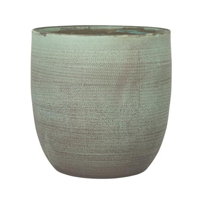 Creative Co-Op Matte Aqua Green Textured Stoneware Planter - color: Mint