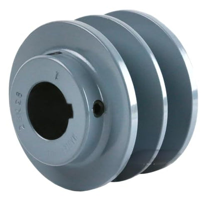 2BK28-1 Cast Iron 3" Single Dual Groove Pulley V Style Belt B Section 5L fits 1" Shaft - for Masterdrive Mechanical Power Transmission Replacement- Heavy Duty Industrial Pulley/V Style Belt- 2.95"