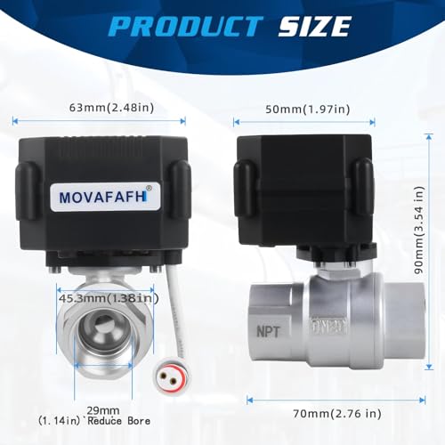 1" WiFi Smart Water Shutoff Valve - 5V DC Remote Control Timer, Stainless Steel, Mobile App Operation - size: 1 inch