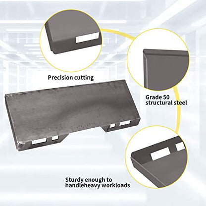 ECOTRIC 5Pcs 1/2" Skid Steer Mount Plate Quick Tach Attachment Loader Plate Compatible with Bobcat Kubota - size: 5 pieces 1/2" thick