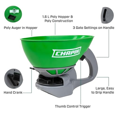 CHAPIN 8706G 3 lb Hand Crank Lawn Spreader, Lightweight, Seed & Fertilizer - style: Hand Crank
