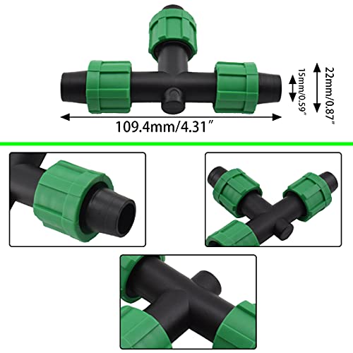Drip Irrigation Tee Fittings Universal Barbed Locking 3-Way Connectors - color: Tee Connectors