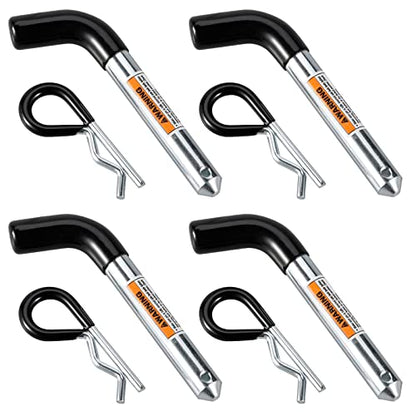 TOPSHINE Trailer Hitch Pin & Clip 4 Pack, 5/8 Inch Diameter Fit 2" Receiver