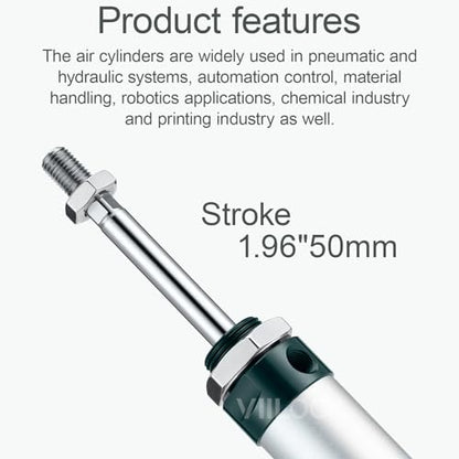 MAL25x50 Mini Air Cylinder 25mm Bore 50mm Stroke Double Acting - size: 25mm x 50mm