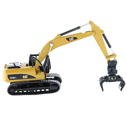 1:87 Caterpillar 320D L Hydraulic Excavator with Multiple Work Tools (Clean Up Bucket, Grapple, Hammer, and Multi Processor) - 85652 - High Line Series by Diecast Masters