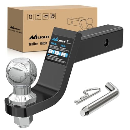 Nilight Trailer Hitch Ball Mount Fits 2" Receiver with 2" Ball 4" Drop - size: 2" Ball & 4" Drop