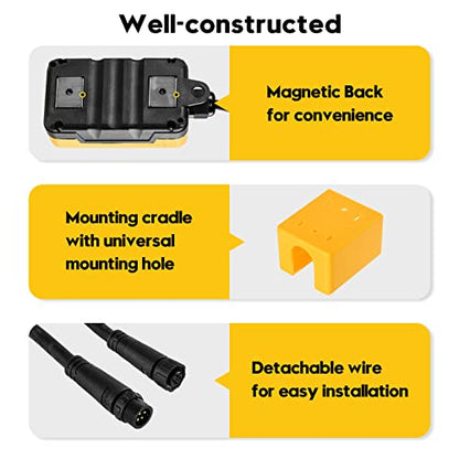Dump Trailer Remote Control Switch, Briidea 4 Wire 12V Double Acting Hydraulic Pump Power Supply Unit Remote Controller Truck Lift Gate Tipper Hoist