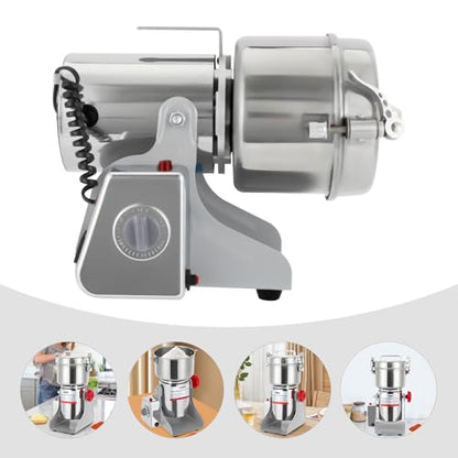 Electric Grain Mill Grinder 1000g Stainless Steel Grinding Machine Commercial Food Grain Mill with High-Pressure Lid 30000r/min High-Speed Dry Grinder for Kitchen (3600W 110V) - size: 1000g electric grain grinder