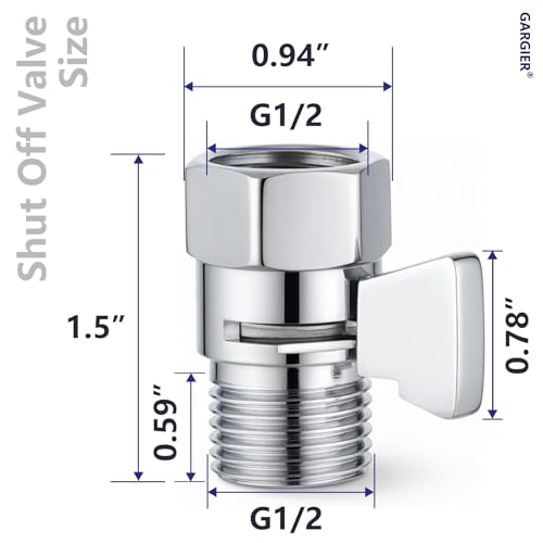 Shower Shut Off Valve Chrome Flow Restrictor G1/2 IPS