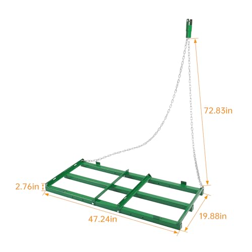 4FT Drag Harrow Driveway Grader Tow Behind Drag Lawn Leveling Rake