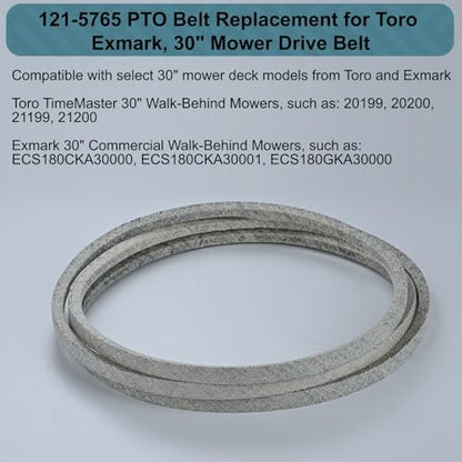Holdly 121-6765 PTO Drive Belt 1/2x30, Mower Belt for Toro & Exmark 30-Inch Walk Behind Lawn Mowers, Premium Kevlar Aramid Belt for TimeMaster & TurfMaster Models - size: toro 121-5765