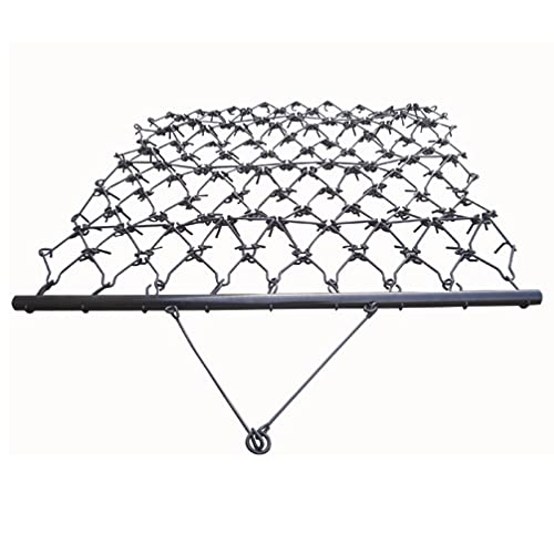 Field Tuff 4 Foot Heavy Duty Steel Durable Chain Rake Field Leveling Drag Harrow Hook Up to ATV, UTV and Utility Tractor, Black - size: 4x4 Foot
