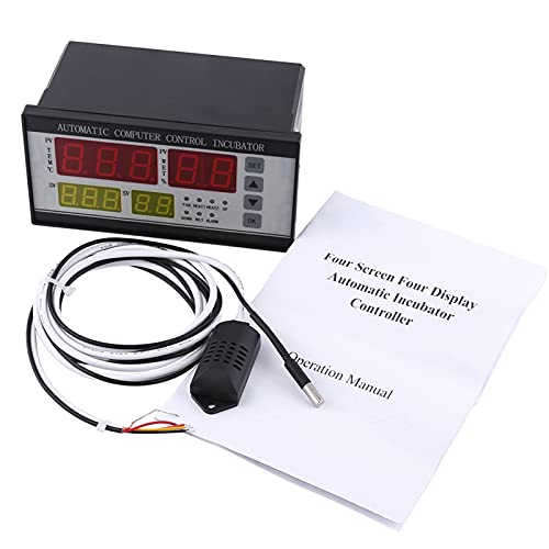 Multifunctional Automatic Incubator Thermostat Temperature Humidity Controller for Eggs Black
