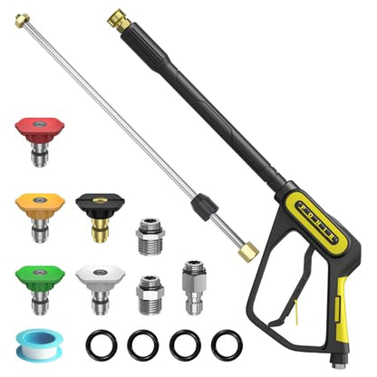 POHIR 5000PSI Pressure Washer Gun with 40'' Wand Extension 5 Nozzle Tips - style: 5000psi Gun
