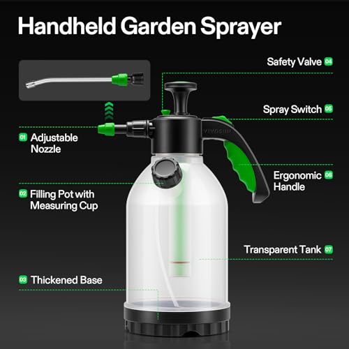 VIVOSUN 50oz Pump Sprayer, Portable Water Spray Bottle - size: 50oz