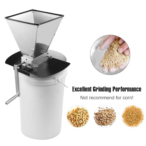 FERRODAY Malted Grain Mill for Grain Malt Barley, 2 Roller Stainless Steel - size: Metal base plate