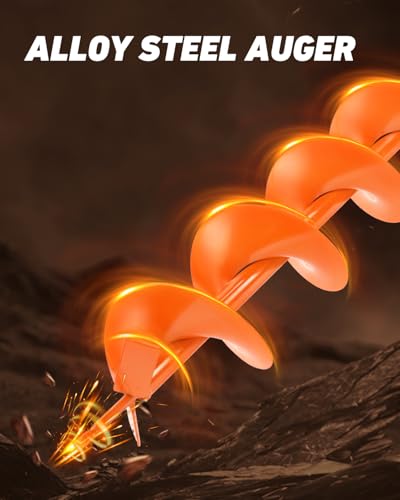 NEO-TEC 72CC Post Hole Digger Gas Powered Auger with 6"10"12" Bits & 1 Ext - size: 72CC+6"+10"+12"+2 Extension