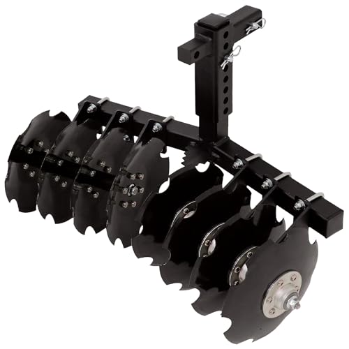 Big Buck 32" Pull Behind Disc Plow Harrow UTV Implement with 2" Receiver Mount, Cultivates 1 to 2 Acres - size: 32 Inches