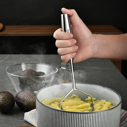 Potato Masher Stainless Steel 304 Heavy Duty for Mashed Potatoes, Avocado