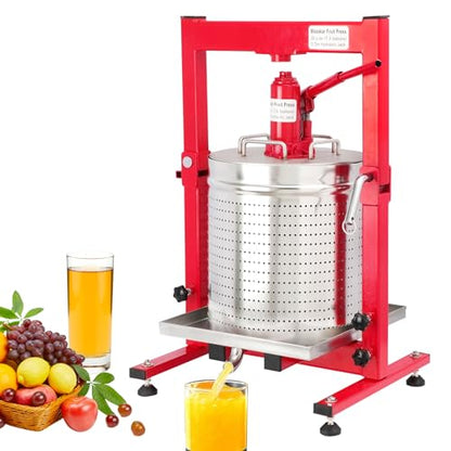 7.93 Gallon / 30L Hydraulic Fruit Wine Press and 1100W Apple Grinder Combo