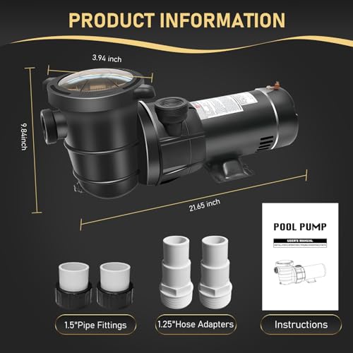 2HP Variable 2-Speed Pool Pump for Above-Ground Pools 115V 5160GPH - color: Charcoal