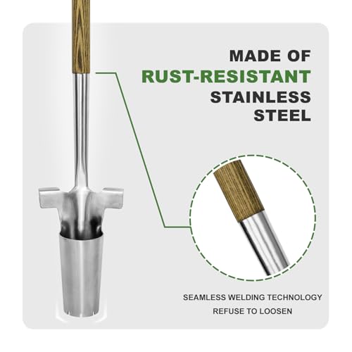 Haliaeetus Long Handle Bulb Planter Tool, 37'' Stainless Steel Bulb Planter - size: 37'' Long Handled Bulb Planter Tool