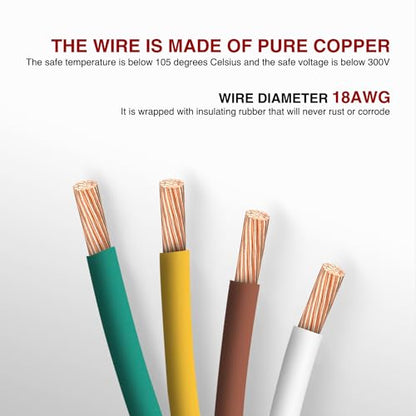 Nilight 4 Way Flat Trailer Coiled Extension Cable 3 Feet - color: 4 Way Coiled Jacket Cable 3 Feet