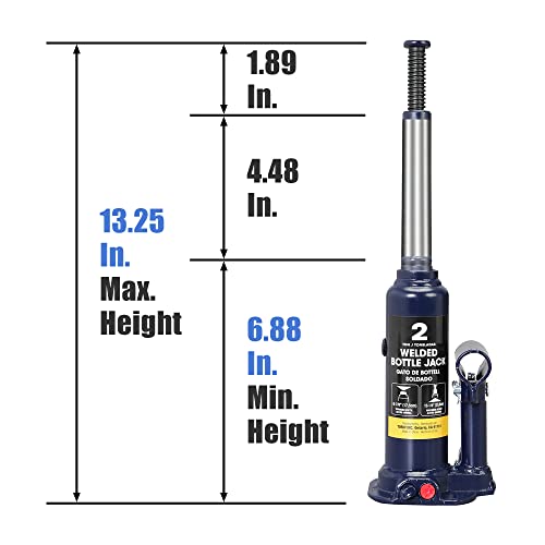 TCE 2 Ton (4,000 LBs) Capacity Hydraulic Welded Bottle Jack, AT90203BU , Blue - style: 2 Ton（4，000 lbs）