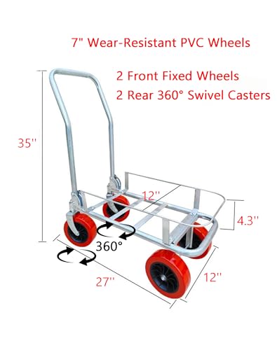4-Wheel Foldable Garden Harvest Cart for Farm Orchard Greenhouse Use