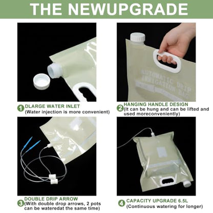 3 Pcs Plant Self Watering Device,6.5L Automatic Vacation Plant Waterer Bag