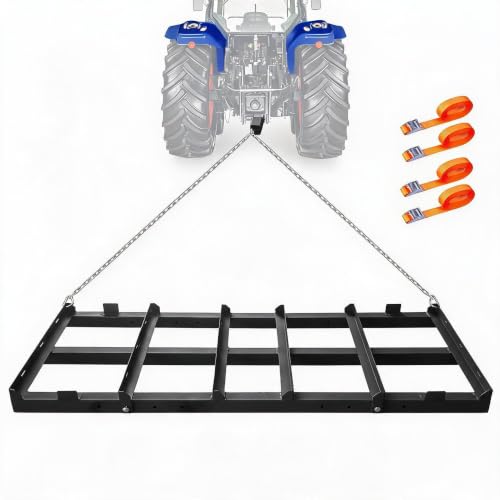 IDEALHOUSE 48 in Tow-Behind Driveway Drag Harrow, 4-Level Width, 8 ft Strap