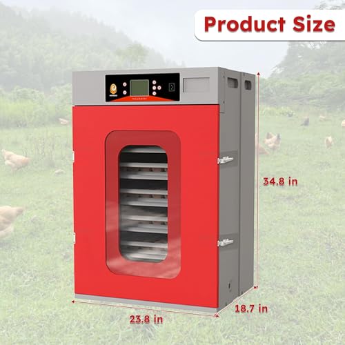 Commercial Cabinet Incubator for Hatching Eggs, Digital Hatcher with Auto Temperature & Humidity Control & Intelligent Humidification System - size: 400 Egg