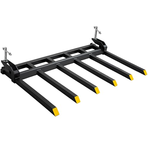 YITAMOTOR 4000lbs Clamp on Debris Forks Fits 60'' Tractor Bucket Loader - size: 6 Debris Forks