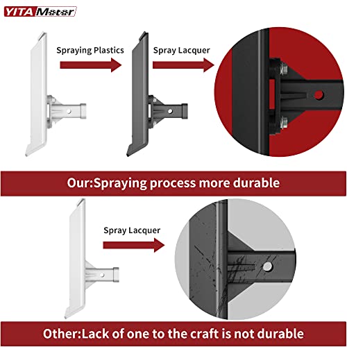 YITAMOTOR 3/8" Skid Steer Mount Plate with 2" Removable Receiver, Black - color: Black