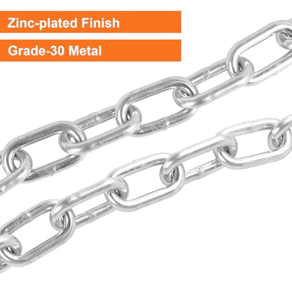 3/16" x 27" Grade 30 Boat Safety Chain with Spring Hooks - size: 3/16" X 27"