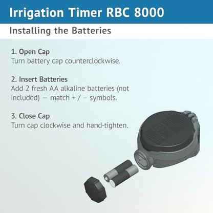 DIG RBC 8000 Battery Powered Irrigation Automatic Controller with 3/4" Anti-Siphon Valve - Advanced, Safe, and Convenient for Sprinklers or Drip Irrigation System