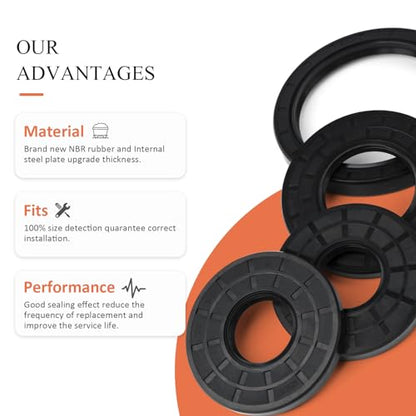 XiKe TC 36x54x8 Double Lip Oil Shaft Seal, Nitrile Rubber, Pack of 2 - size: 36x54x8mm