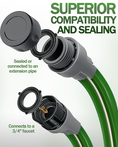 50 FT Three-Tube Flat Sprinkler Hose with Holes with U-Shaped Stakes - size: 50FT