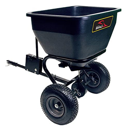 Brinly BS36BH-A Tow Behind Broadcast Spreader with Universal Hitch, 175 lb.+ -Flat Black - color: Flat Black