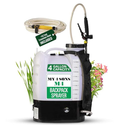 M4 Battery Powered Backpack Sprayer with Rechargeable Power Supply - size: M4 + 15 ft Extension Hose