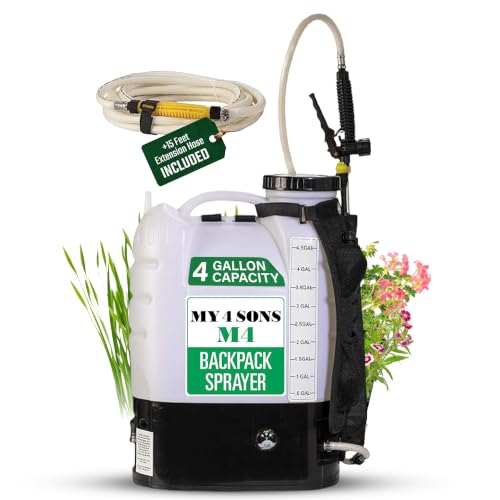 M4 Battery Powered Backpack Sprayer with Rechargeable Power Supply - size: M4 + 15 ft Extension Hose