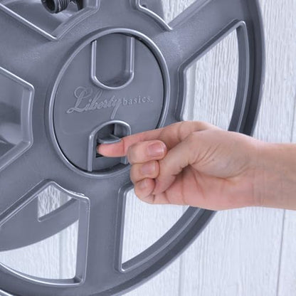 Liberty Garden Products Basics 510 Wall Mount Hose Reel, Gray Side Reel