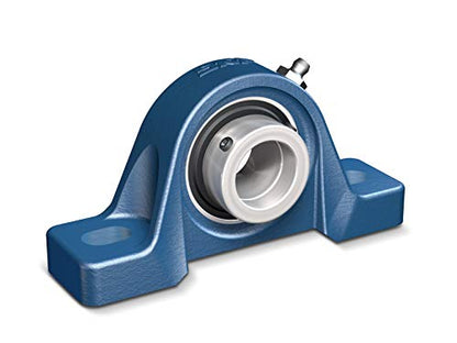 SKF P2B 100-RM Pillow Block Ball Bearing, 2 Bolts, Normal Duty, Set Screw Locking, Contact Seals, 1" Shaft, 3-3/4" to 4-1/2" Bolt Hole Spacing, 1-7/16" Base to Center Height