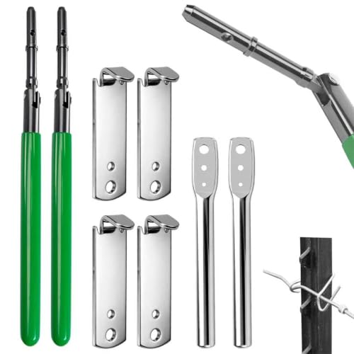 2 Sets (8 Pcs) Fence Wire Twister, for Securing T/U/Y/Round-Posts Clips - style: 2 Sets