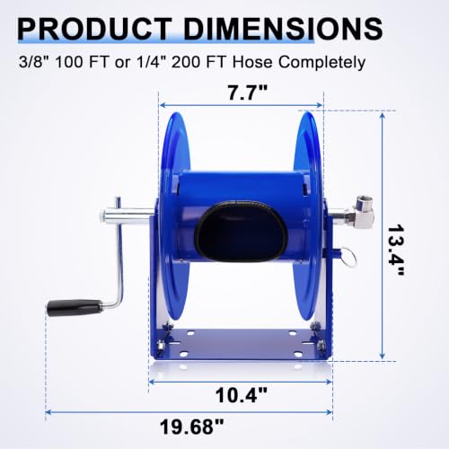 Pressure Washer Hose Reel Manual 4500 PSI Stainless Steel Swivel
